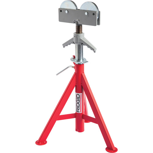 Roller Head Low Pipe Stand #RJ-98, 59-104 cm Height Adjustment, 12" Max. Pipe Capacity, 1000 lbs. Max. Weight Capacity The Estey Group