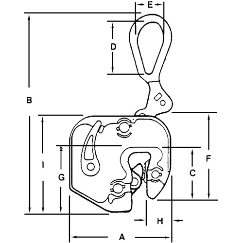 GXL Plate Clamp, 1000 lbs. (0.5 tons), 1/16" - 5/8" Jaw Opening The Estey Group