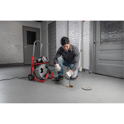 K-400 Autofeed Drum Machine with C-45IW cable, Electric, 1/2" x 75' and 3/8" x 100' The Estey Group