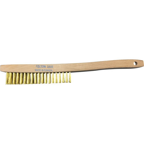 Curved-Handle Scratch Brushes, Brass, 4 x 19 Wire Rows, 14" Long The Estey Group