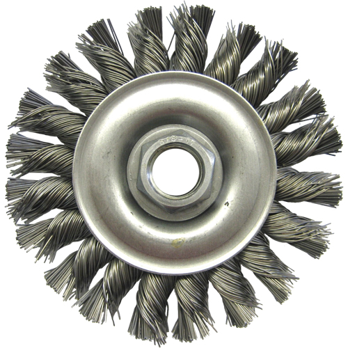 Wire Wheel Brushes, 4" Dia., 0.02" Fill, 5/8"-11 Arbor, Steel The Estey Group