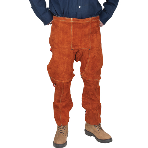 Leather Split Leg Apron & Chaps, 40" L, Lava Brown The Estey Group