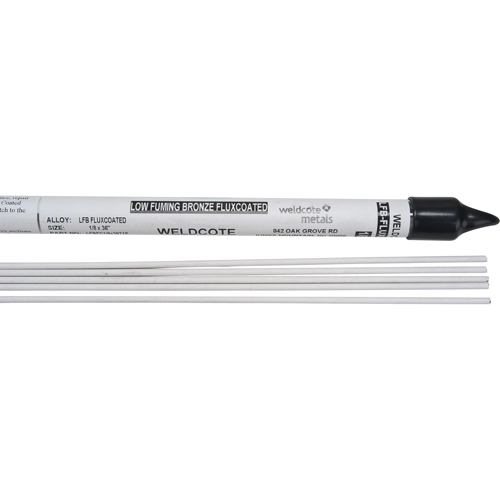Baguettes pour soudage TIG en longueurs de 36", 1/8", Bronze recouvert de flux pour soudo-brasage The Estey Group