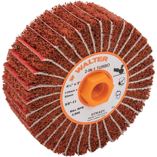 Two-In-One Turbo Drums, 4-1/2" Dia. x 2" W, 5/8"-11 Arbor, 60 Grit The Estey Group