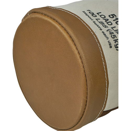 Leather-Bottom Bucket, 17" H, Canvas, White The Estey Group