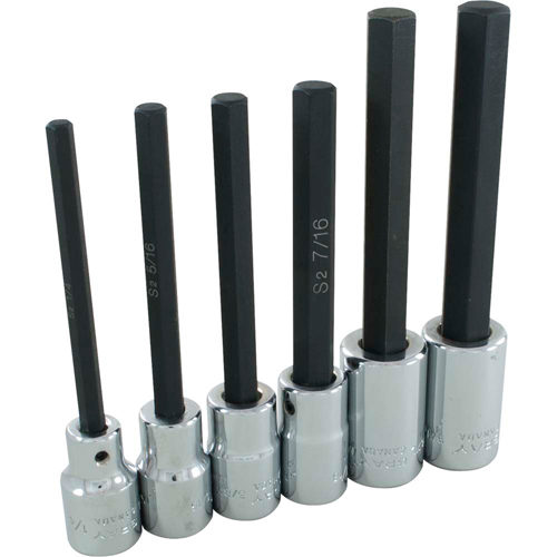 Hex Head Socket Set, Hex, 1/2" Drive, 6 Pcs The Estey Group