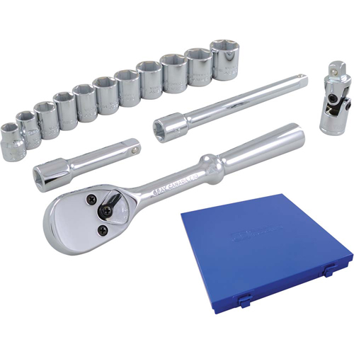 Jeu de douilles et accessoires, 15 Mcx, Prise de 3/8" The Estey Group