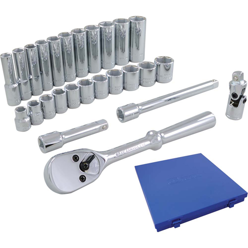 Jeu de douilles et accessoires, 26 Mcx, Prise de 3/8", Profond The Estey Group