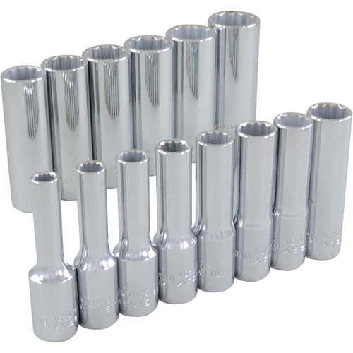 Socket Set, 14 Pcs, 3/8" Drive Size, Deep The Estey Group