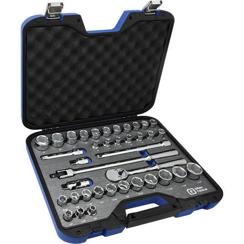 SAE & Metric Socket & Attachments Set, 38 Pcs, 1/2" Drive Size The Estey Group