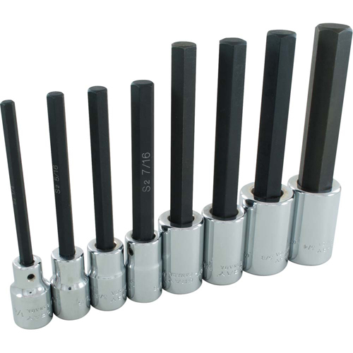 Hex Head Socket Set, Hex, 1/2" Drive, 8 Pcs The Estey Group