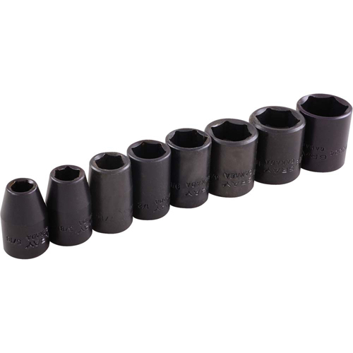 Socket Set, 8 Pcs, Impact, 3/8" Drive Size The Estey Group