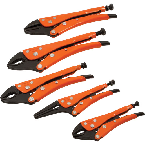 Straight Curved & Long Nose Locking Pliers Set, 5 Pieces The Estey Group