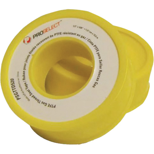 Ruban &agrave; filetage pour tuyau en PTFE pour industrie p&eacute;troli&egrave;re et gazi&egrave;re, 12,7 mm (1/2") x 6,6 m (21,67'), Jaune The Estey Group