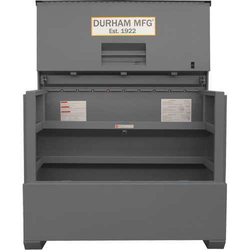 Piano Style Jobsite Storage Box, 60-1/2" W x 34-3/4" D x 49-3/8" H, Grey The Estey Group