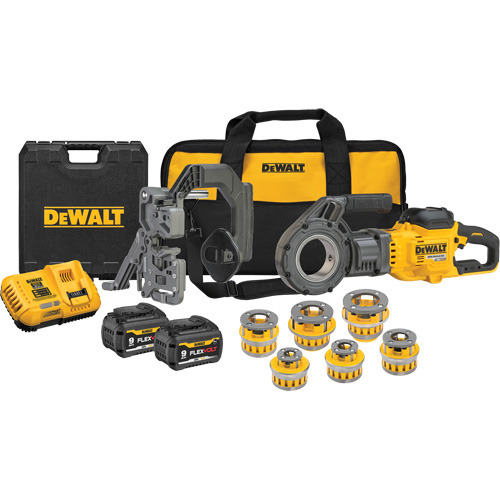 Trousse de fili&egrave;res &agrave; tuyaux sans fil FlexVolt Max* avec t&ecirc;tes fili&egrave;res, 30 tr/min, Filetage de la tige 1/2" - 2" The Estey Group
