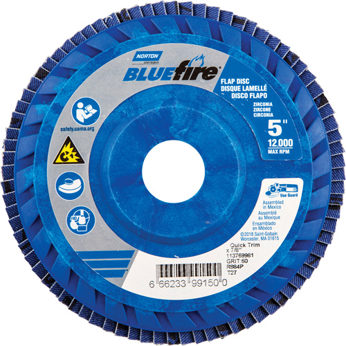 BlueFire R884P Coarse Grit Flap Disc, 5" x 7/8", Type 27, 60 Grit, Zirconia Alumina The Estey Group