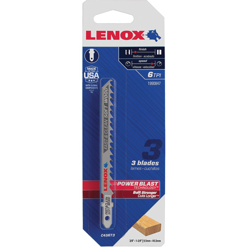 Clean Cutting Wood Jigsaw Blade, Bi-Metal, T-Shank, 4" L, 6 TPI The Estey Group