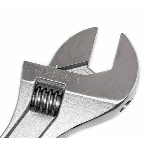 Adjustable Wrench, 18" L, 2-1/16" Max Width, Chrome The Estey Group