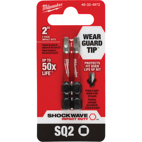 Embout de tournevis Shockwave Impact Duty, Carr&eacute;e, #2, Prise 1/4" The Estey Group