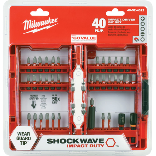 Jeu de 40 embouts de visseuse &agrave; percussion Shockwave Impact-Duty The Estey Group