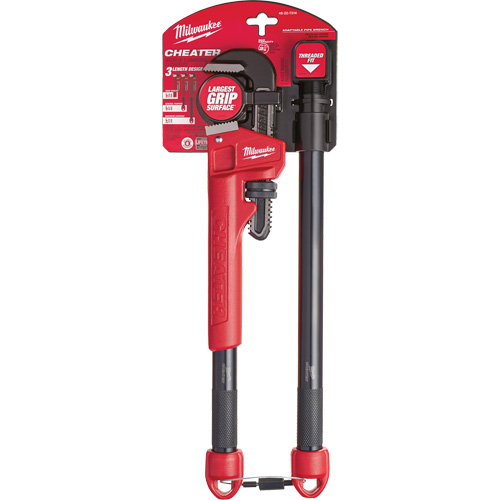 Cl&eacute; &agrave; tuyau adaptable Cheater, Cap des m&acirc;choires 2-1/2", Longueur 18"/24"/10", Fini Rev&ecirc;tement en poudre, Prise Ergonomique The Estey Group