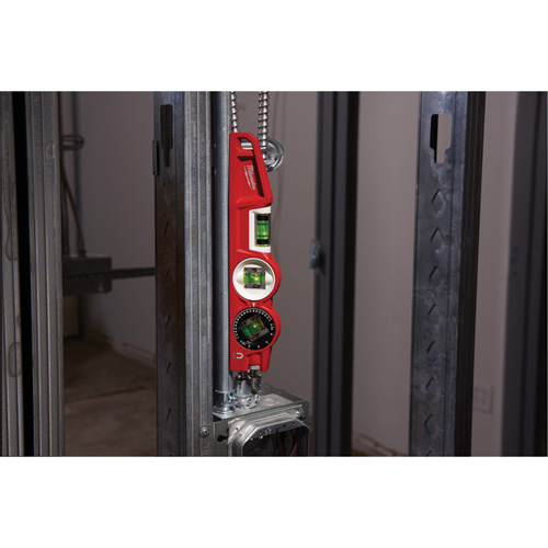 Die Cast Torpedo Level with 360 Degree Locking Vial, 10" L, Aluminum, 3 Vials, Magnetic The Estey Group