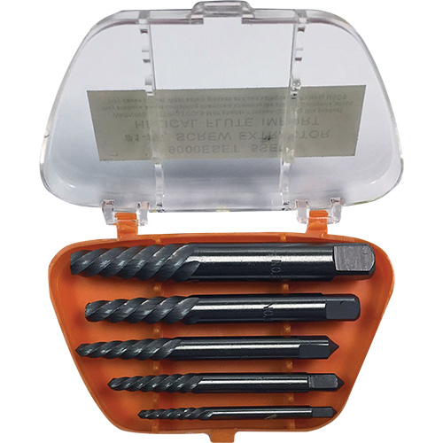 Jeu d'extracteurs de vis avec forets DRILLCO, Carbure, 5 Morcea The Estey Group