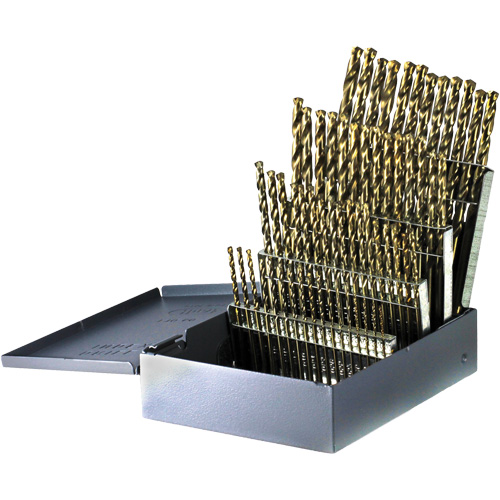 Jeu de forets courts &agrave; usage intensif DRILLCO, 60 morceaux, Cobalt The Estey Group