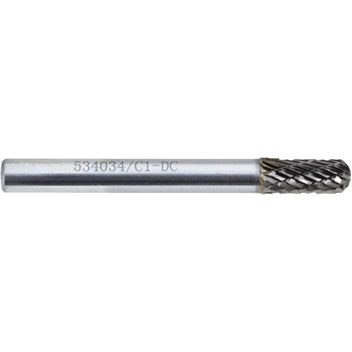 C1-DC JET-KUT GP Round Nose Shape Carbide Bur, 1/4" Dia. The Estey Group