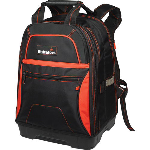 Molded Base Bottom Tool Backpack, Black/Red, Ballistic/Polyester The Estey Group