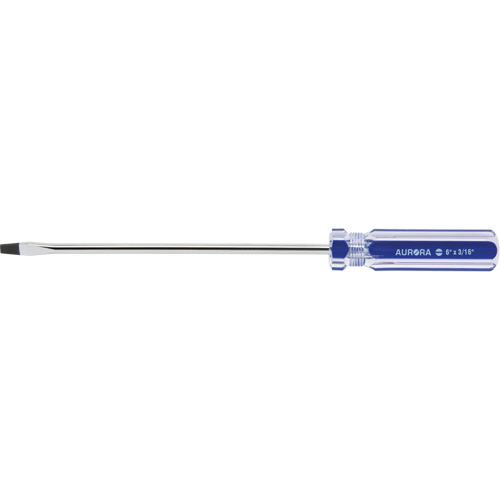 Tournevis &agrave; fente bleu transparent avec bandes, Tige de 3/16", Ronde, Prise en Plastique The Estey Group