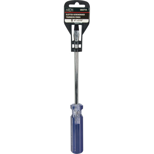 Blue Transparent Striped Slotted Screwdriver, 5/16" Tip, Round, Plastic Handle The Estey Group