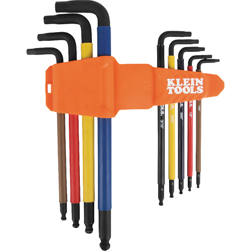 Jeu de cl&eacute; hex de style L extra longues et chromocod&eacute;es avec support, 9 mcx, Imp&eacute;rial The Estey Group