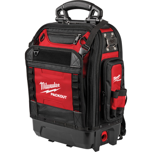 PackOut Structured Backpack, 9-1/2" L x 18" W, Black/Red, Polyester The Estey Group