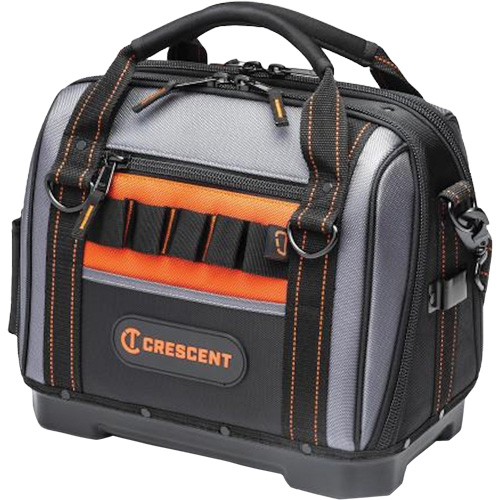 Sac ouvert de 14" pour outils d'ouvrier, Polyester, 32 pochettes, Noir/Gris The Estey Group