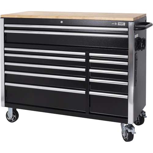 HDRC5212 Armoire mobile de s&eacute;rie HD, 12 tiroirs, 51-1/4" la x 21" p x 40-3/10" h, Noir The Estey Group