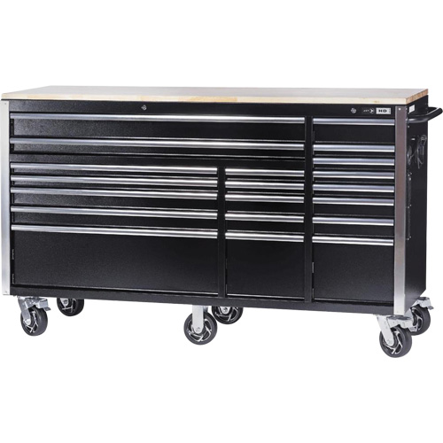 HDRC7220 HD Series Roller Cabinet, 20 Drawers, 72" W x 24" D x 42-3/10" H, Black The Estey Group