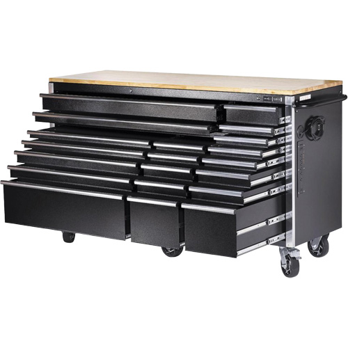 HDRC7220 HD Series Roller Cabinet, 20 Drawers, 72" W x 24" D x 42-3/10" H, Black The Estey Group