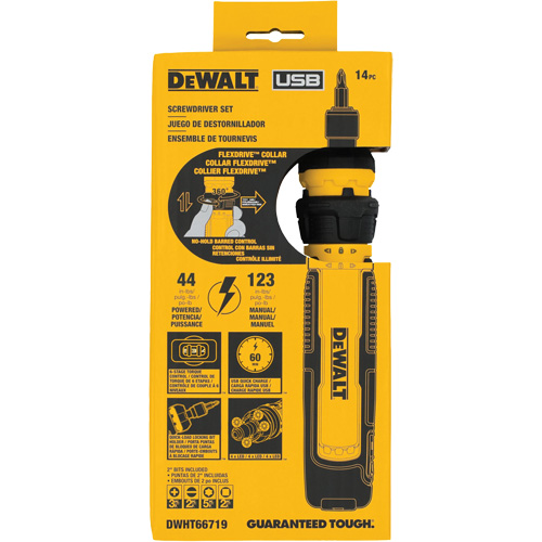 14-Piece Cordless Screwdriver Set with FLEXDRIVE Control, 4 V, 44 in-lbs/5 Nm Max. Torque The Estey Group