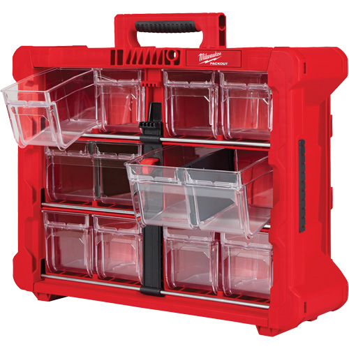 PACKOUT Tilt Bin Organizer, 15-1/5" x 19-7/10" x 6-7/10", Black/Red The Estey Group