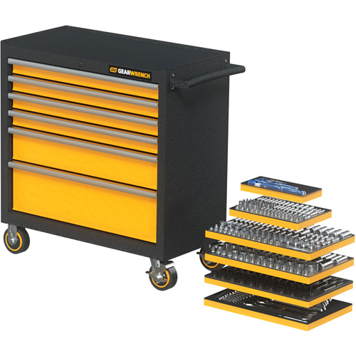 MEGAMOD Metric Mechanics Tool Set in Modular Foam Trays with Rolling Cabinet, 358 Pieces The Estey Group