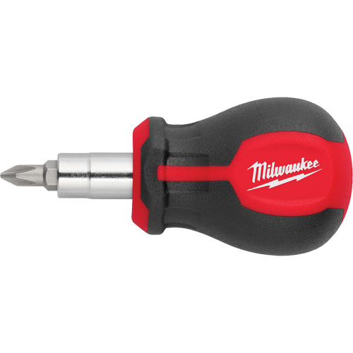 6-in-1 Stubby Multi-Bit Screwdriver, 3" L, Cushion Grip Handle The Estey Group