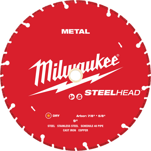 Lame de coupe diamant&eacute;e STEELHEAD, 9", Pour M&eacute;tal The Estey Group