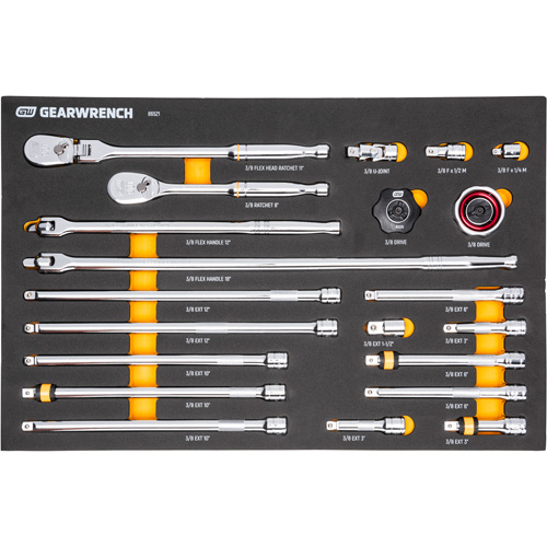 3/8" 90-Tooth Ratchet & Drive Tool Set with Foam Storage Tray The Estey Group