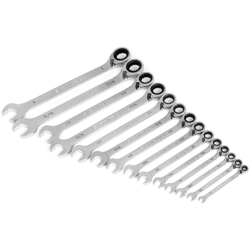 Jeu de cl&eacute;s &agrave; cliquets r&eacute;versibles SAE &agrave; 12 pans et 90 dents, Combinaison &agrave; cliquet, 14 morceaux, Imp&eacute;rial The Estey Group