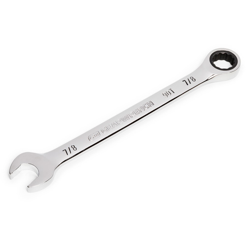 90-Tooth Ratcheting Combination Wrench, 12 Point, 7/8", Chrome Finish The Estey Group
