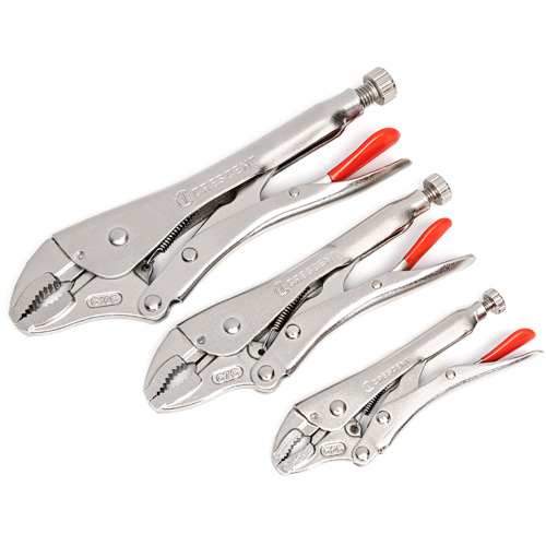 Curved Jaw Locking Pliers with Wire Cutter Set, 3 Pieces The Estey Group