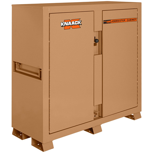 Model 109 Jobsite Cabinet with Padlock, Steel, 47.5 Cubic Feet, Tan The Estey Group
