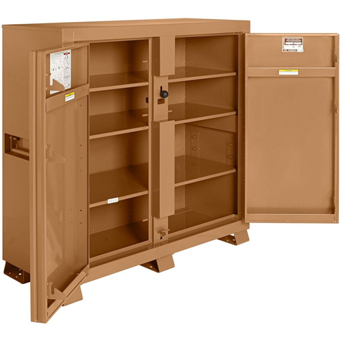 Model 109 Jobsite Cabinet with Padlock, Steel, 47.5 Cubic Feet, Tan The Estey Group